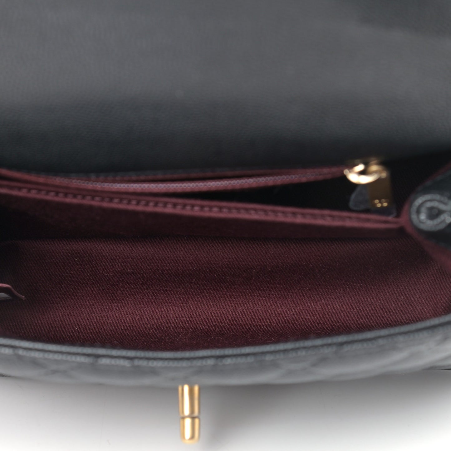 Caviar Quilted Mini Coco Handle Flap Black