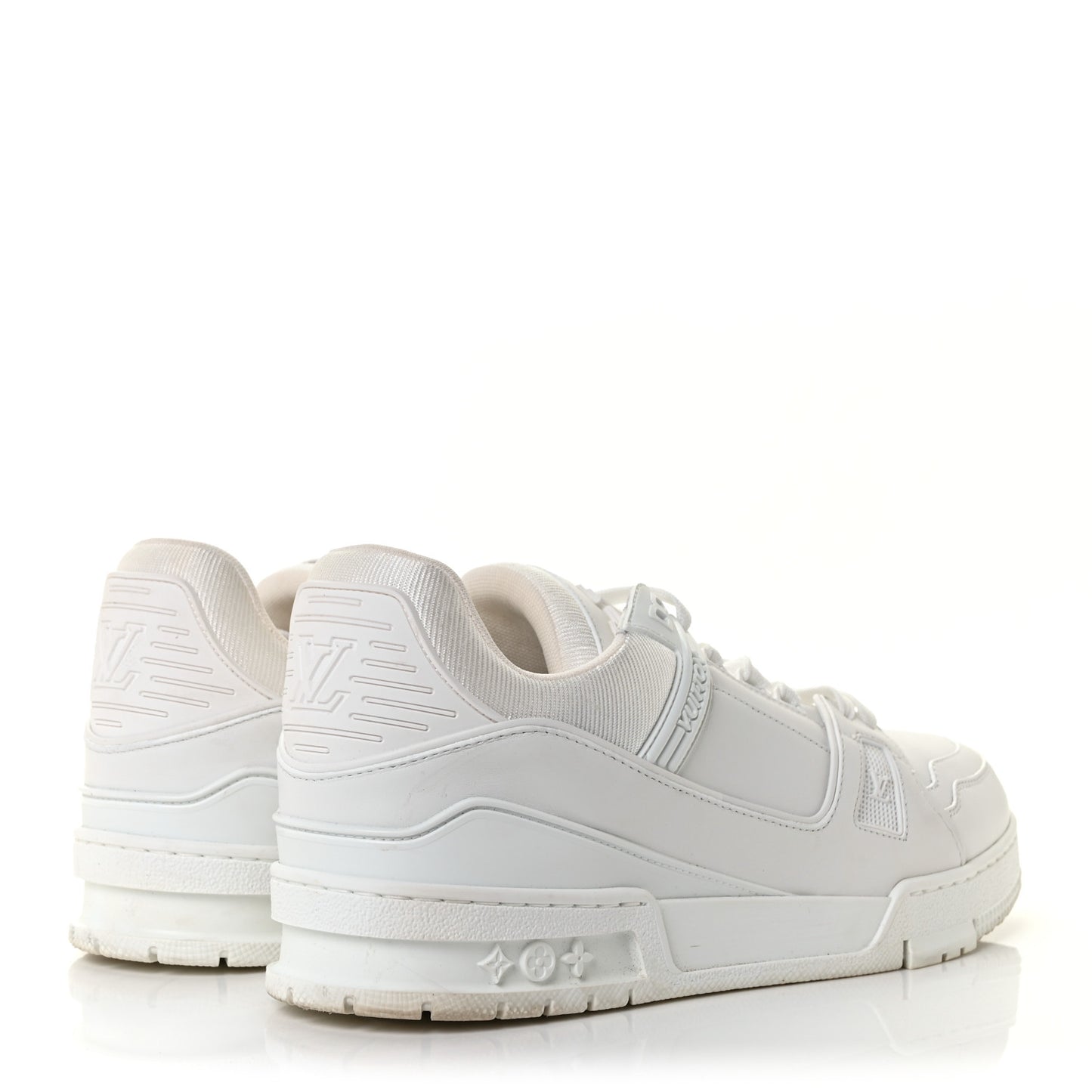 Calfskin Mens LV Trainer Sneakers 8.5 White