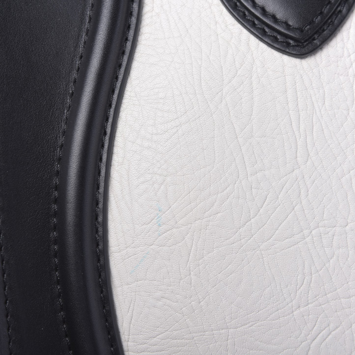 Elephant Calfskin Bicolor Mini Luggage Black White