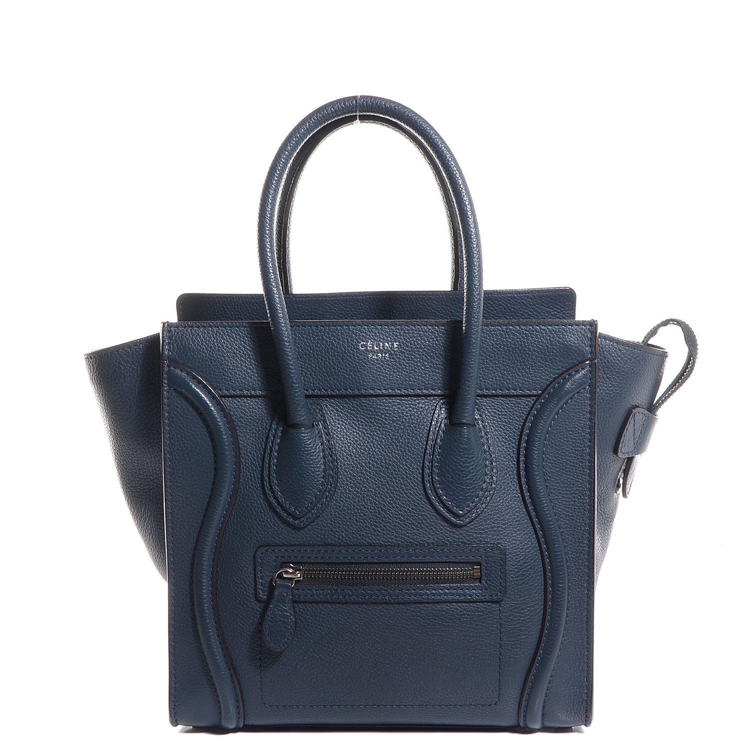 Celine Drummed Calfskin Micro Luggage Orage 1 of 8