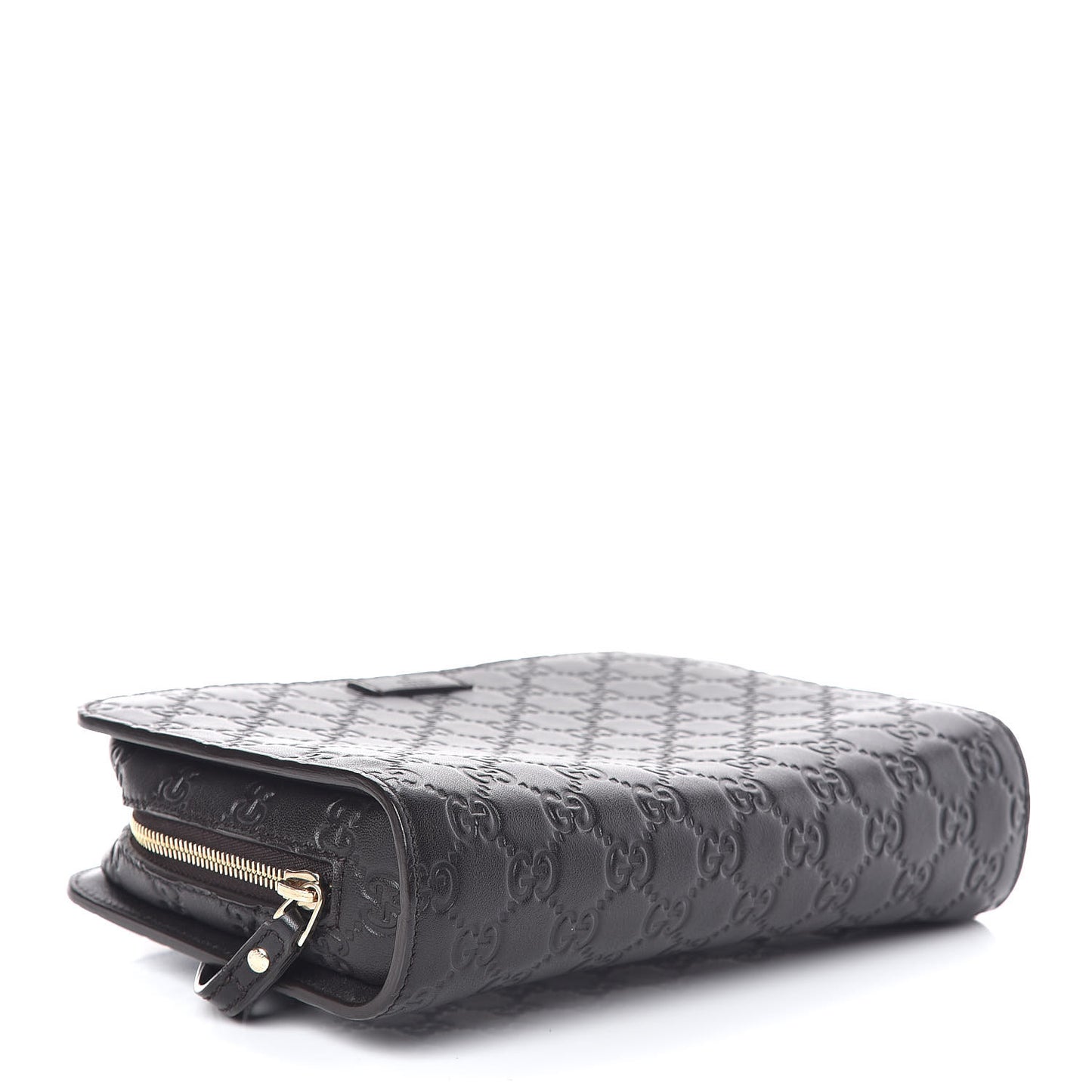 Guccissima Zip Clutch Dark Brown