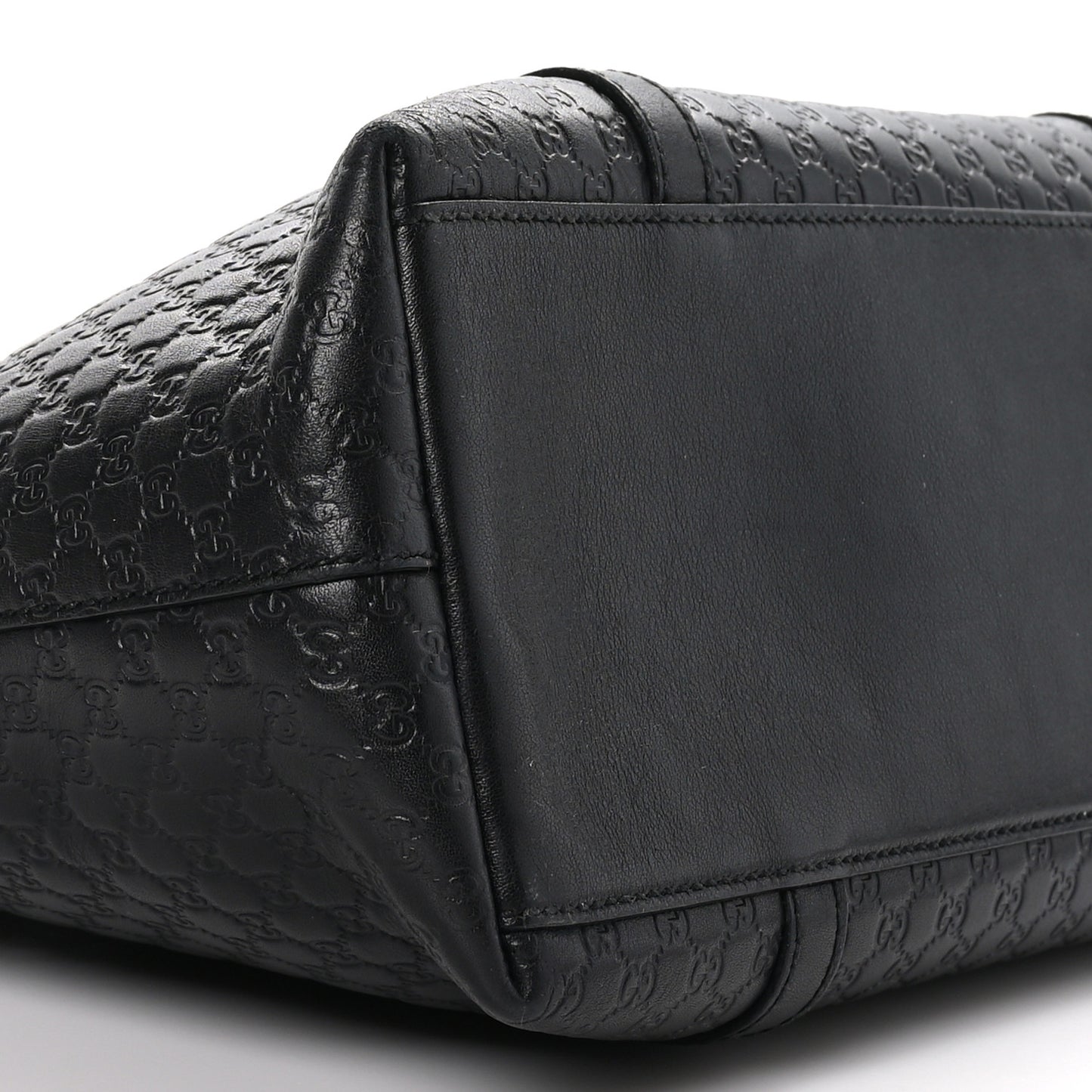 Soft Microguccissima Small Zippered Satchel Black
