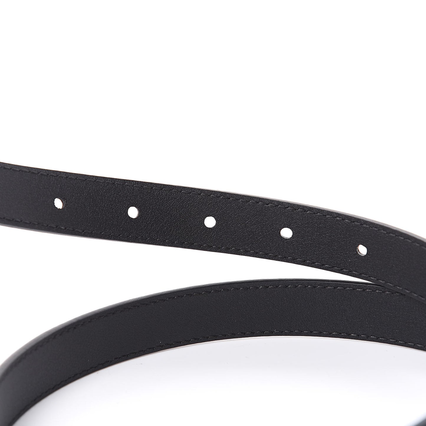 Moon Calfskin Pearl Double G 20mm Belt 80 32 Black Cream