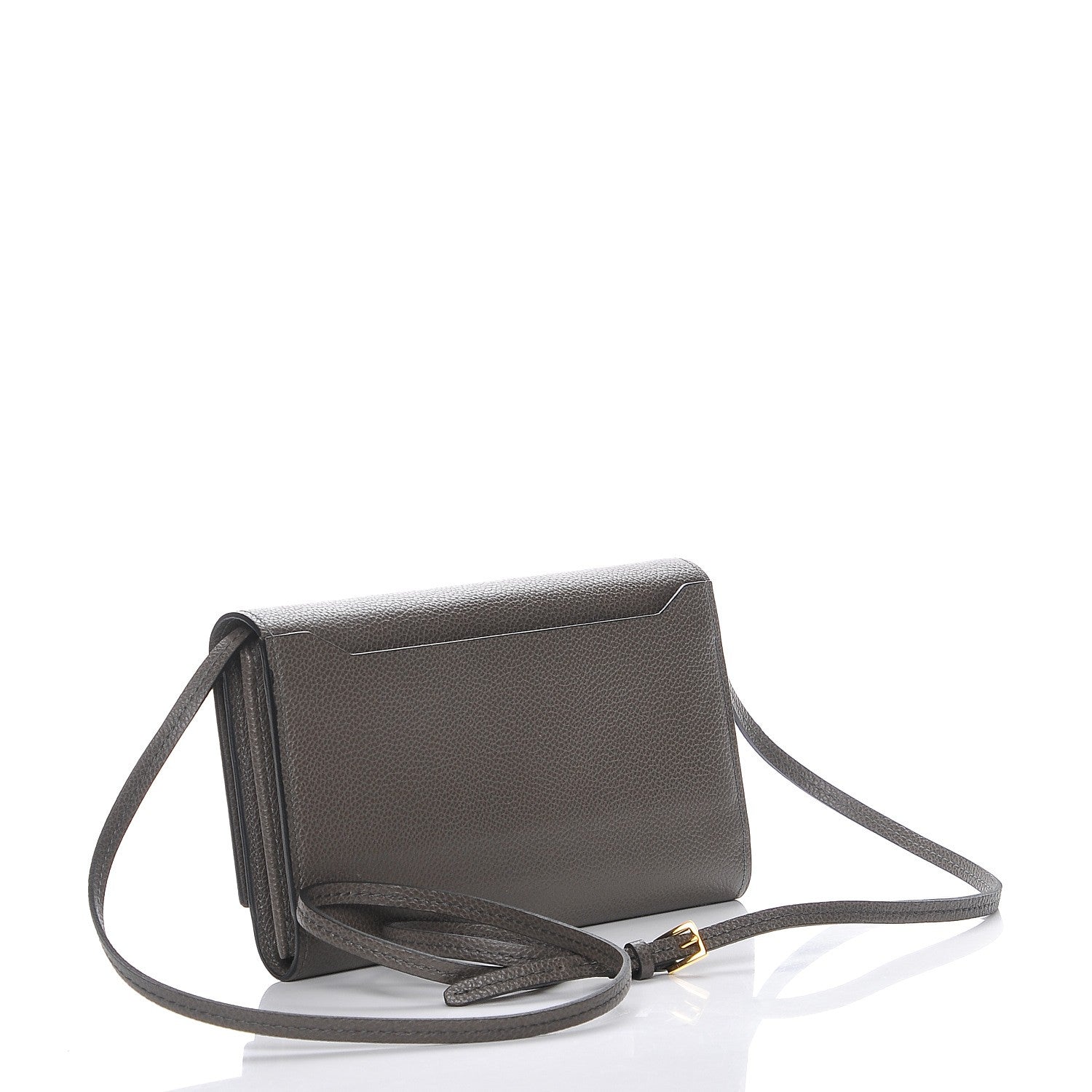 Tom Ford Pebbled Calfskin Wallet On Strap Graphite 3 of 7