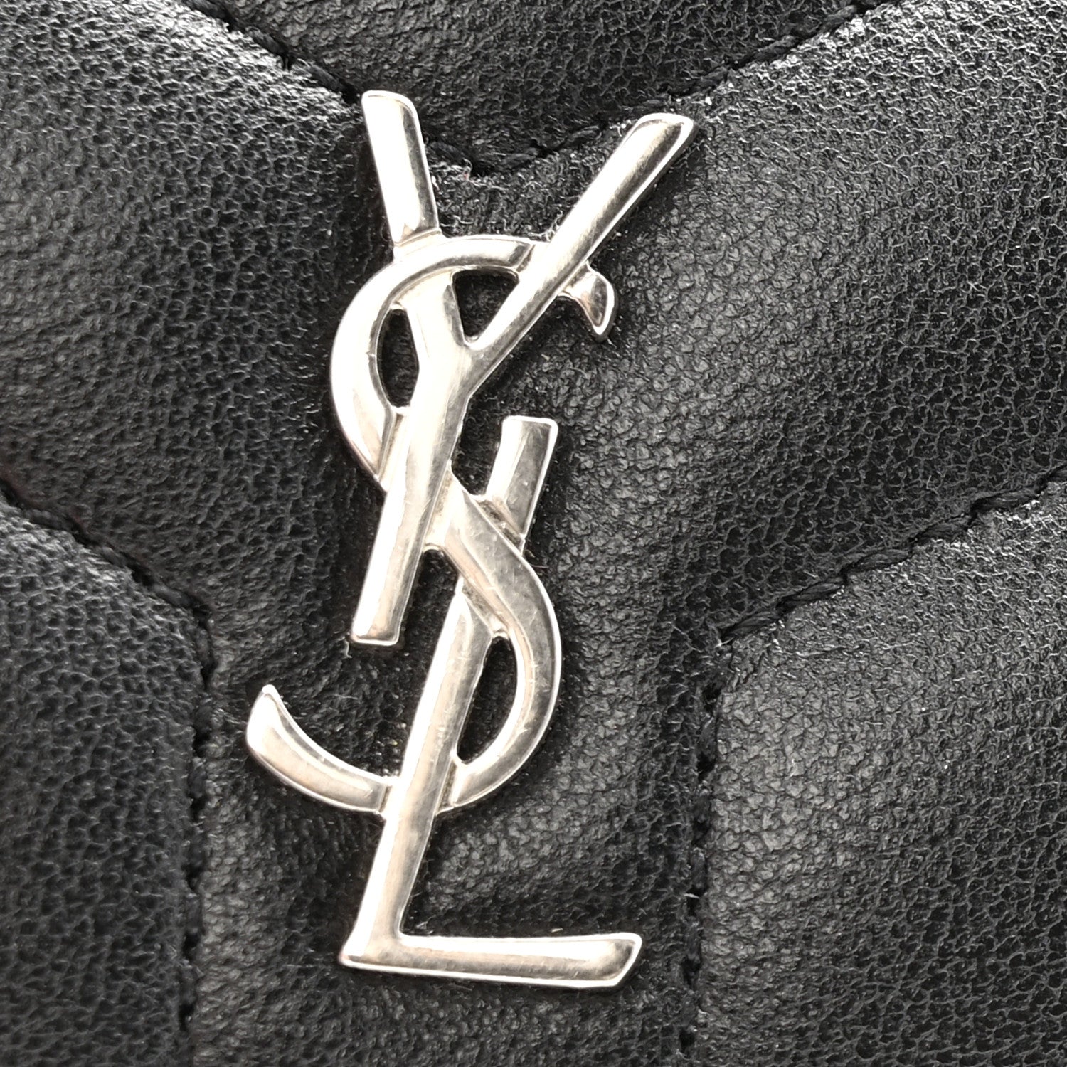 Saint Laurent Calfskin Y Quilted Monogram LouLou Credit Card Case Black 8 of 11