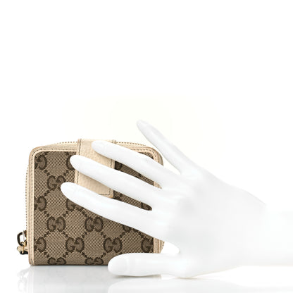 Gucci Monogram Dollar Calfskin Zip Around French Flap Wallet Beige Ebony Avoire 2 of 14