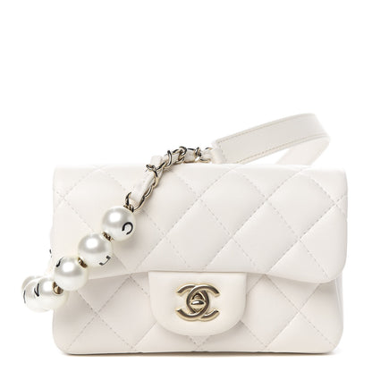 Chanel Lambskin Quilted Mini My Precious Waist Bag White 1 of 10
