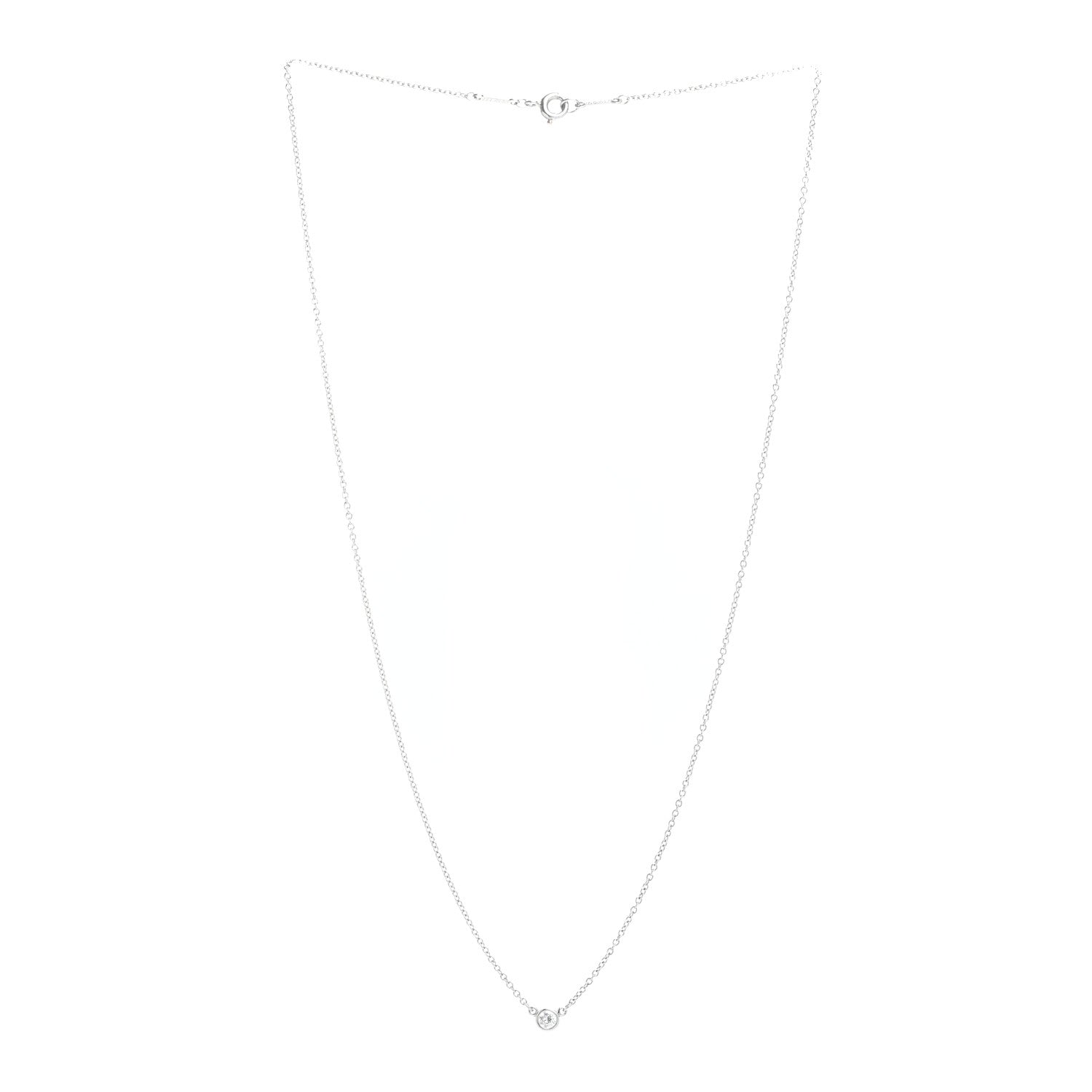 Tiffany Platinum Diamond .08ct Elsa Peretti Diamonds by the Yard Pendant Necklace 3 of 4