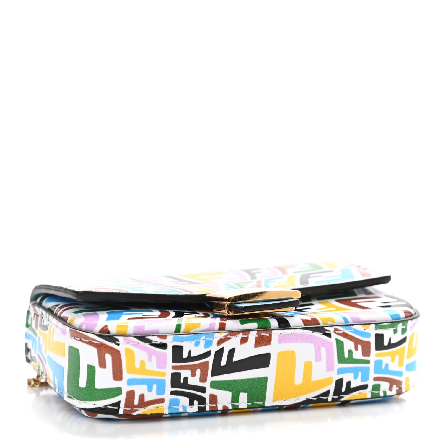 Fendi X SARAH COLEMAN Vitello Liberty Ceylon Micro FF Fish Eye Embossed Nano Baguette Charm Multicolor Cyber Blue 4 of 11