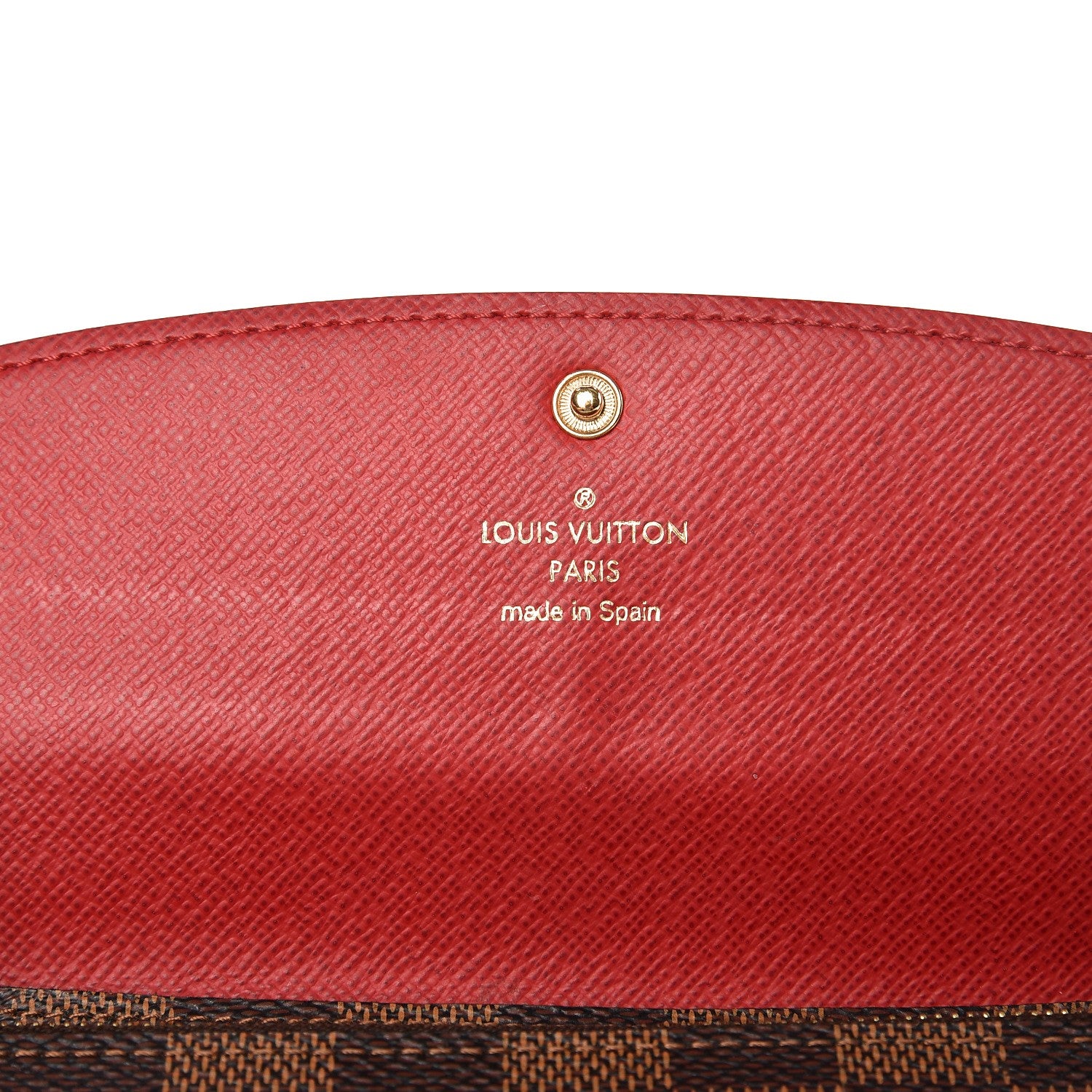Louis Vuitton Damier Ebene Emilie Wallet Red 6 of 7