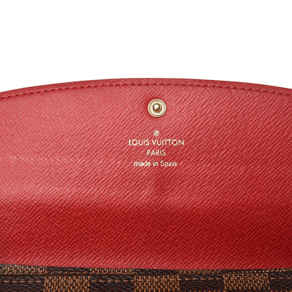 Louis Vuitton Damier Ebene Emilie Wallet Red 6 of 7