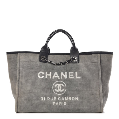 Chanel Canvas Deauville Large Tote Grey 1 of 13