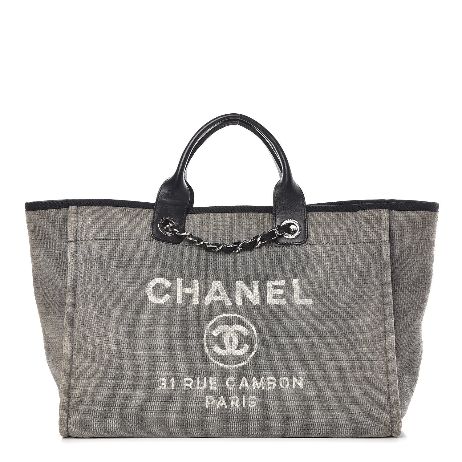 Chanel Canvas Deauville Large Tote Grey 1 of 12