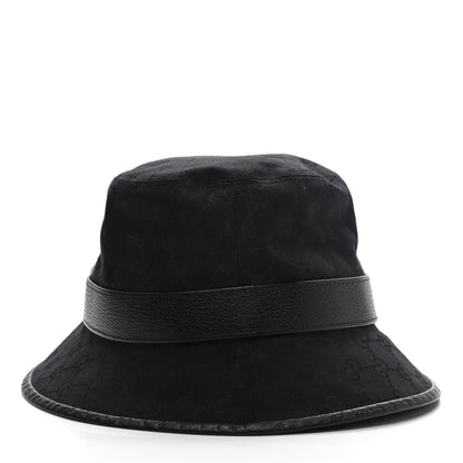 Gucci Monogram Textured Dollar Calfskin GG Jago Bucket Hat L Black 6 of 11