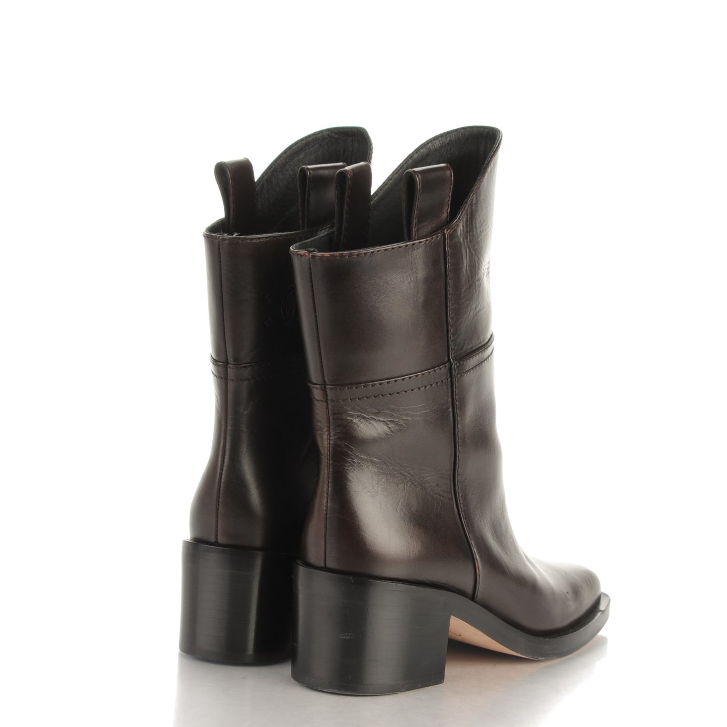 Calfskin CC Boots 37.5 Dark Brown