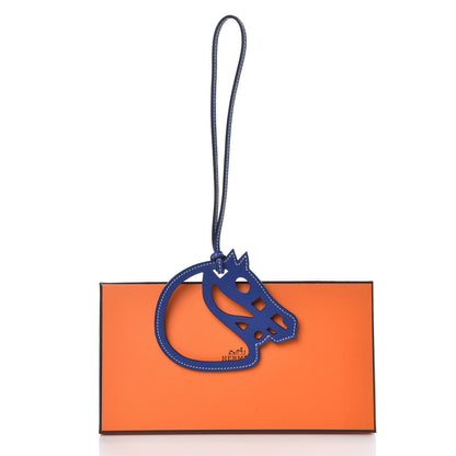 Hermes Swift Paddock Cheval Horse Bag Charm Bleu Electrique 4 of 4