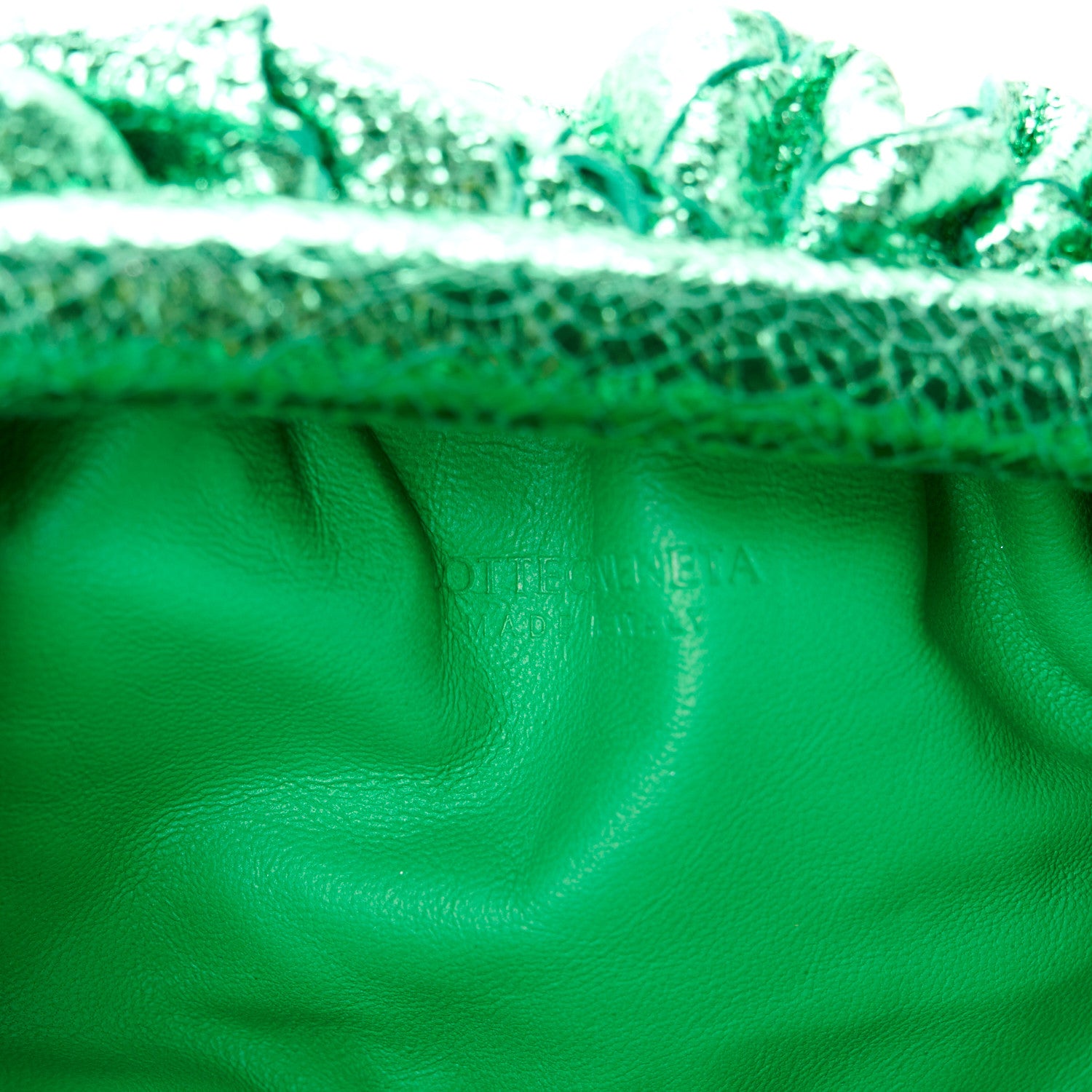 Bottega Veneta Metallic Nappa Intrecciato The Mini Pouch Parakeet 6 of 11