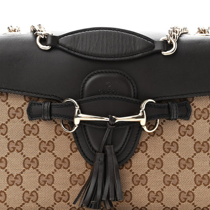 Gucci Monogram Margaux Calfskin Medium Emily Chain Shoulder Bag Beige Ebony Cocoa 8 of 10