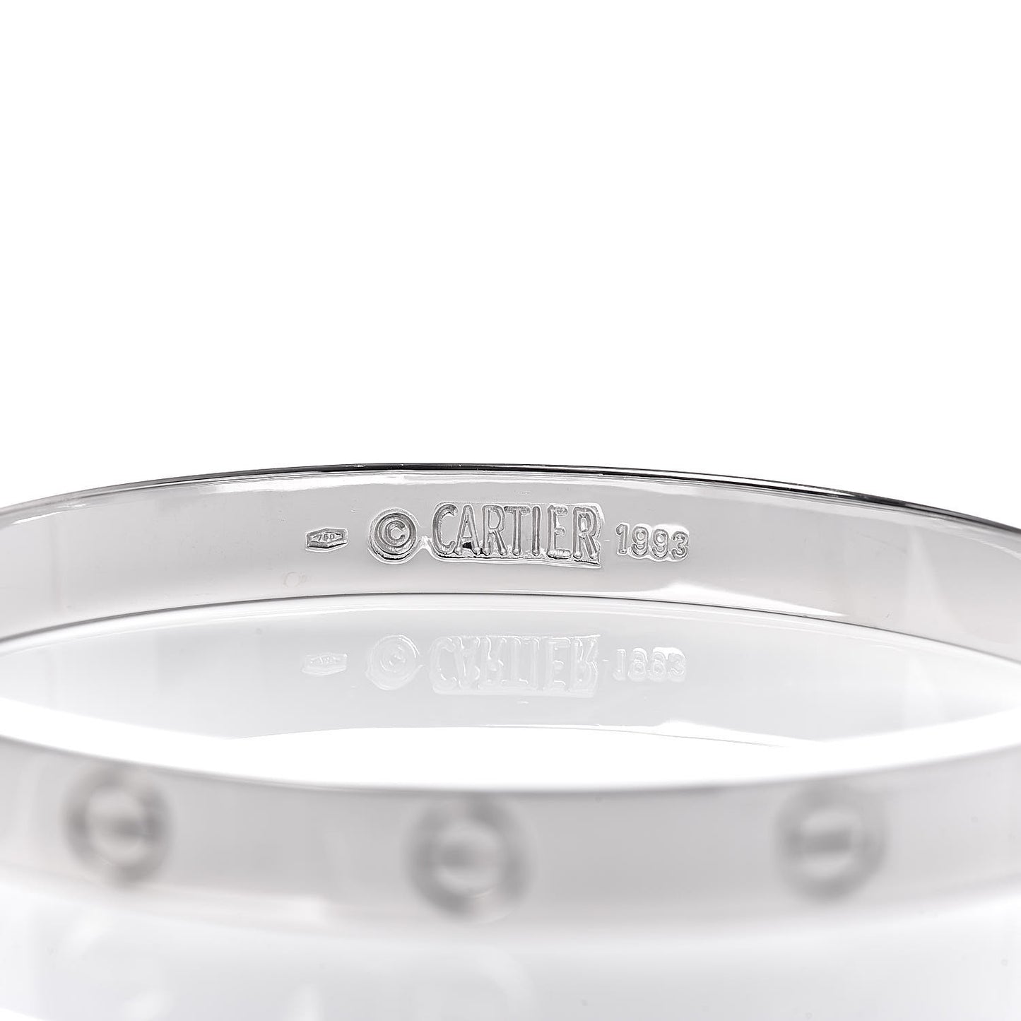 18K White Gold LOVE Bracelet 17