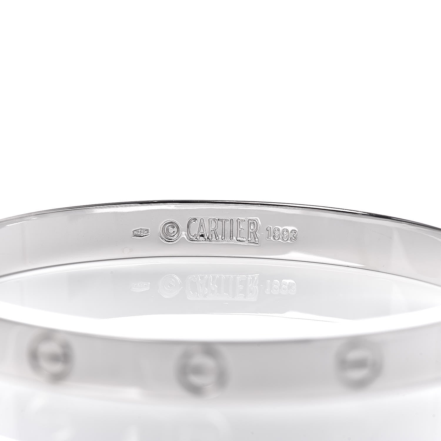 Cartier 18K White Gold LOVE Bracelet 17 5 of 6