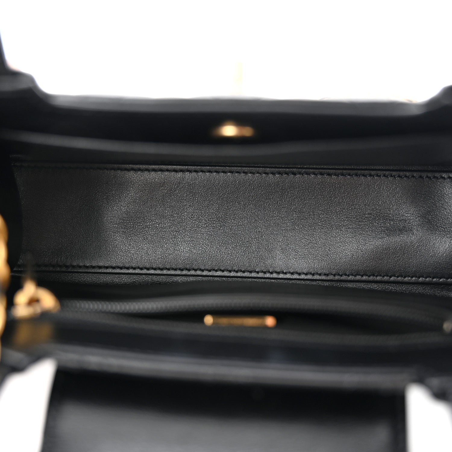 Chanel Shiny Aged Calfskin Quilted Nano Kelly Shopper Black 8 of 20