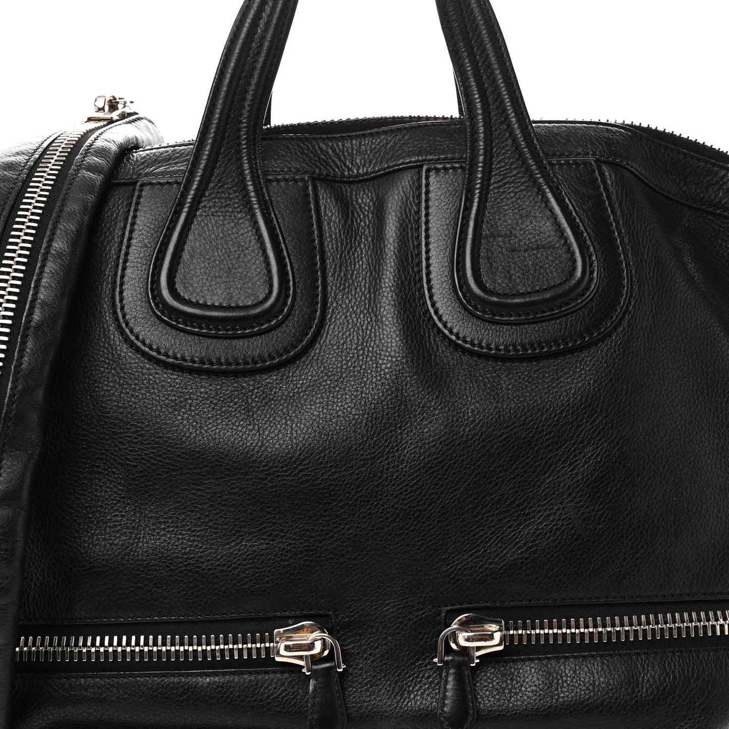 Calfskin Large Zip Nightingale  Black