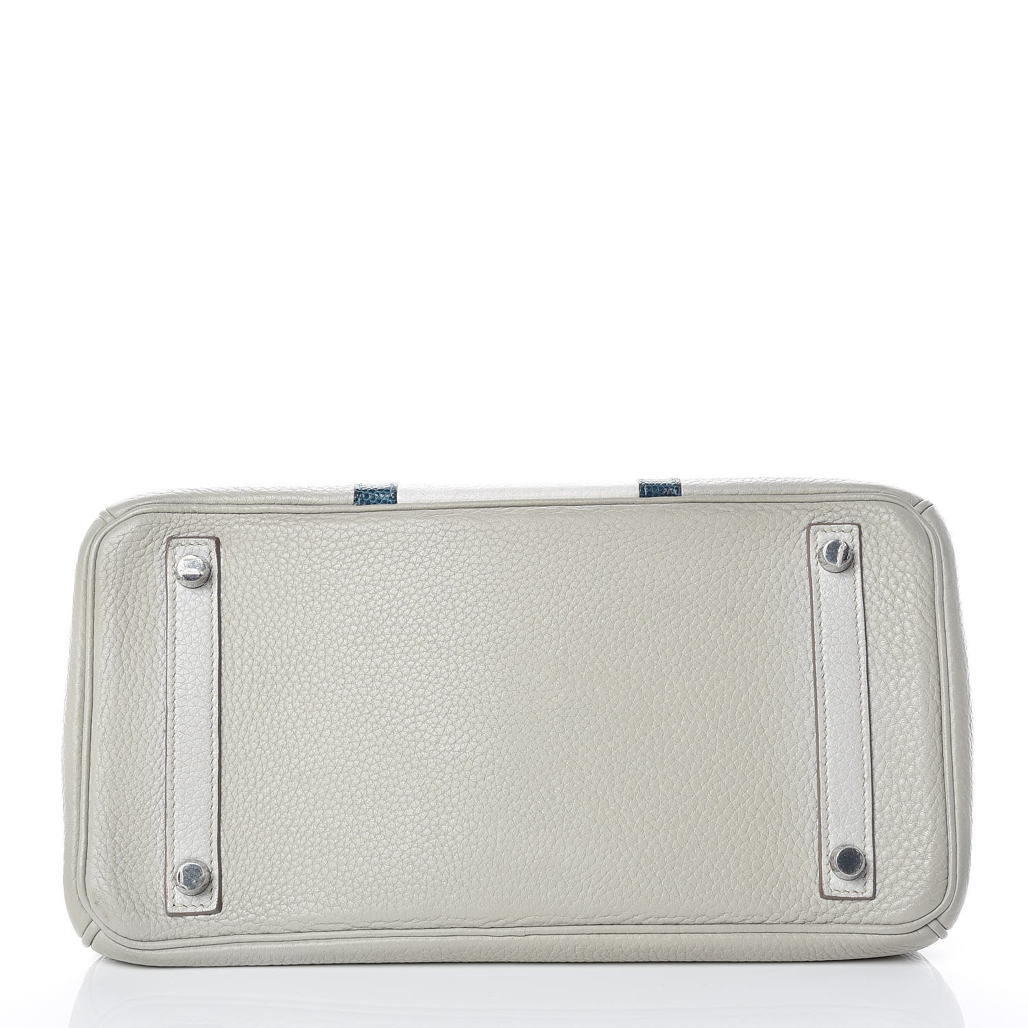 Hermes Taurillon Clemence Lizard Club Birkin 30 Gris Perle White Mykonos 6 of 38