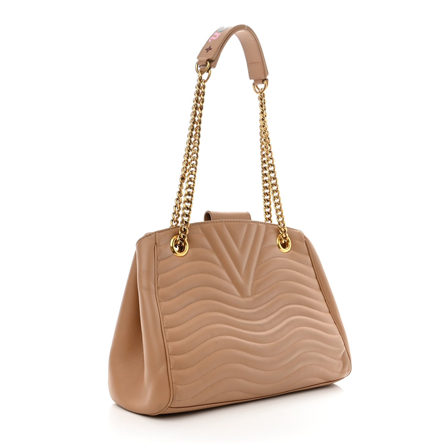 Calfskin New Wave Chain Tote Noisette