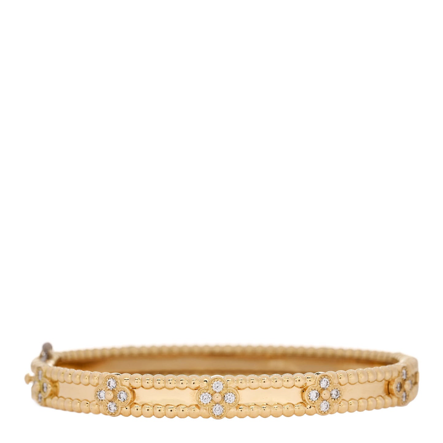 18K Yellow Gold Diamond Perlee Sweet Clovers Bracelet XS