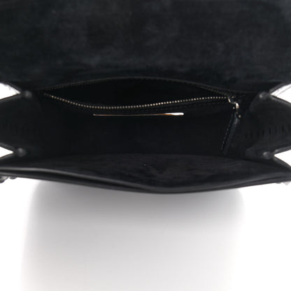 Valentino Garavani Craquele Calfskin Guitar Strap Rockstud Rolling Shoulder Flap Messenger Bag Black 4 of 11