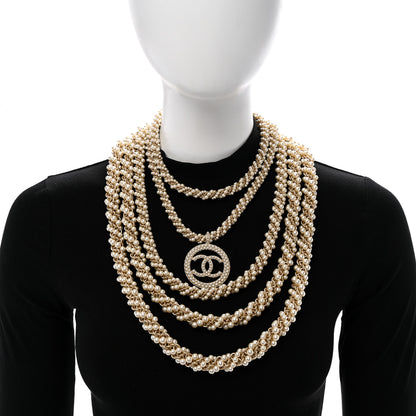 Chanel Pearl CC Long Multistrand Necklace Gold 2 of 6