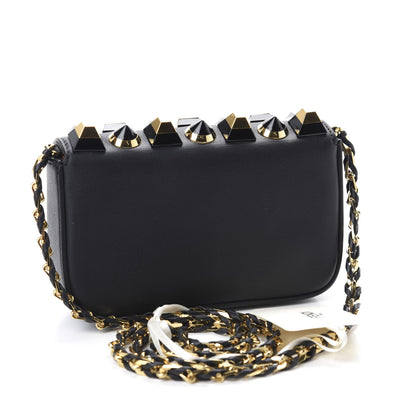 Fendi Vitello Dolce Studded Mini 3Baguette Shoulder Bag Black Gold 3 of 9