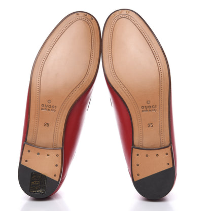 Gucci Lambskin Womens Brixton Horsebit Loafers 35 Hibiscus Red 5 of 10