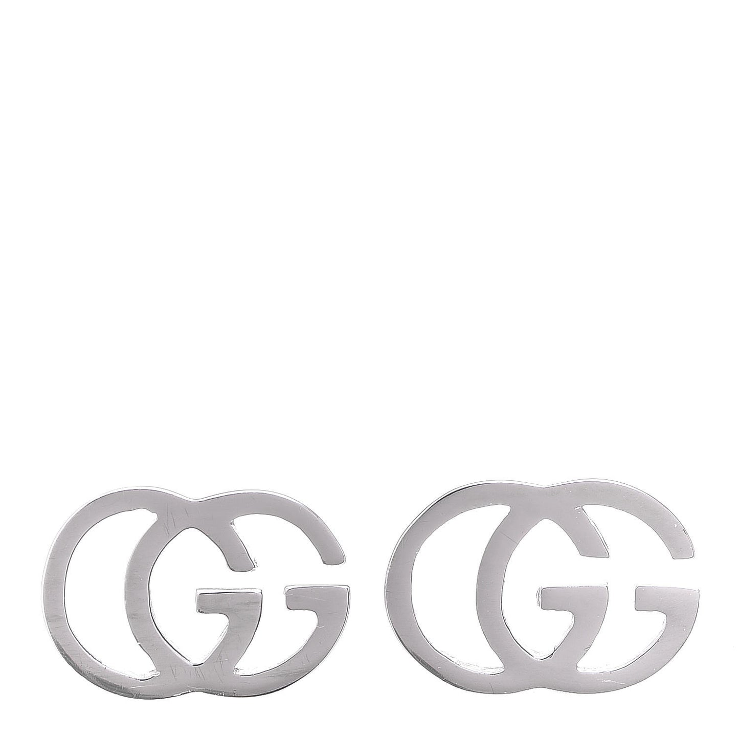 18K White Gold GG Tissue Stud Earrings