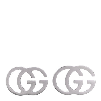 Gucci 18K White Gold GG Tissue Stud Earrings 1 of 6