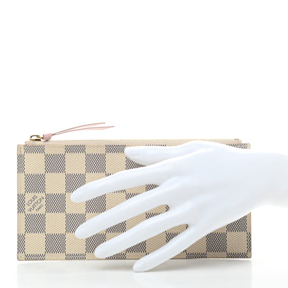Louis Vuitton Damier Azur Felicie Chain Wallet Zippered Insert Rose Ballerine 2 of 6