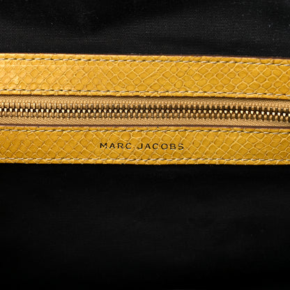 Marc Jacobs Python Embossed Calfskin Quilted Studded Stam Yellow 6 of 21