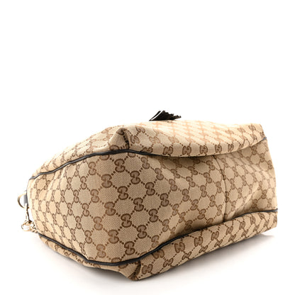Gucci Monogram Margaux Calfskin Medium Emily Hobo Beige Ebony Cocoa 4 of 10