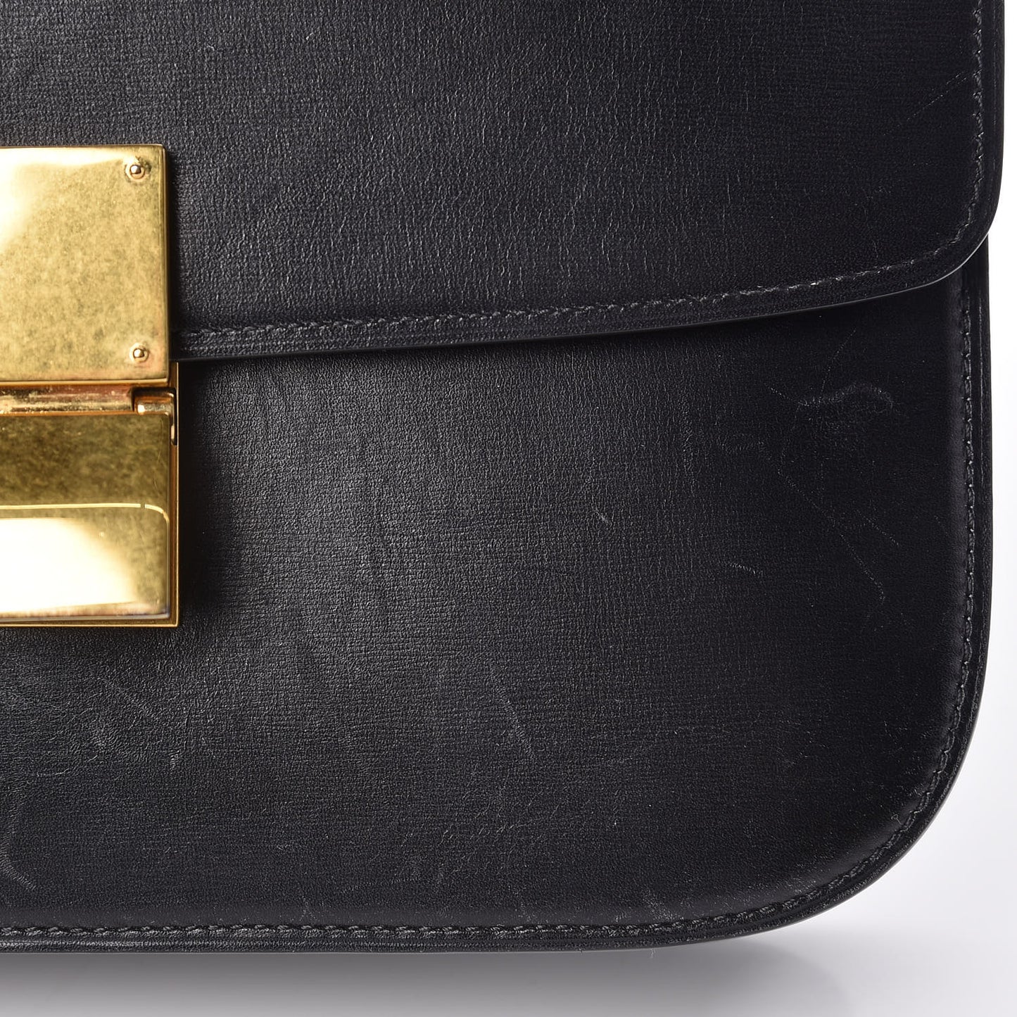 Box Calfskin Medium Classic Box Flap Bag Black