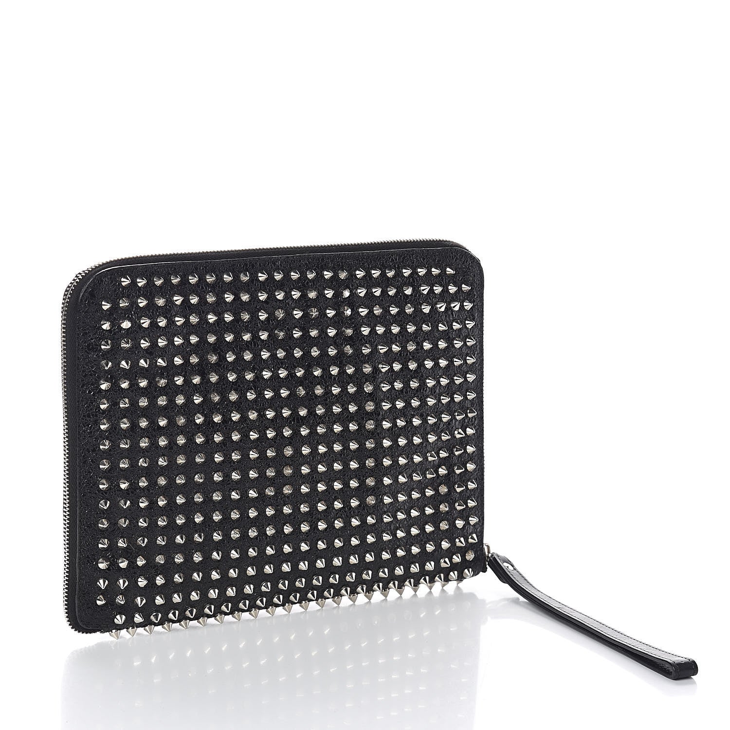 Christian Louboutin Metallic Calfskin Spiked IPad Case Black 3 of 8