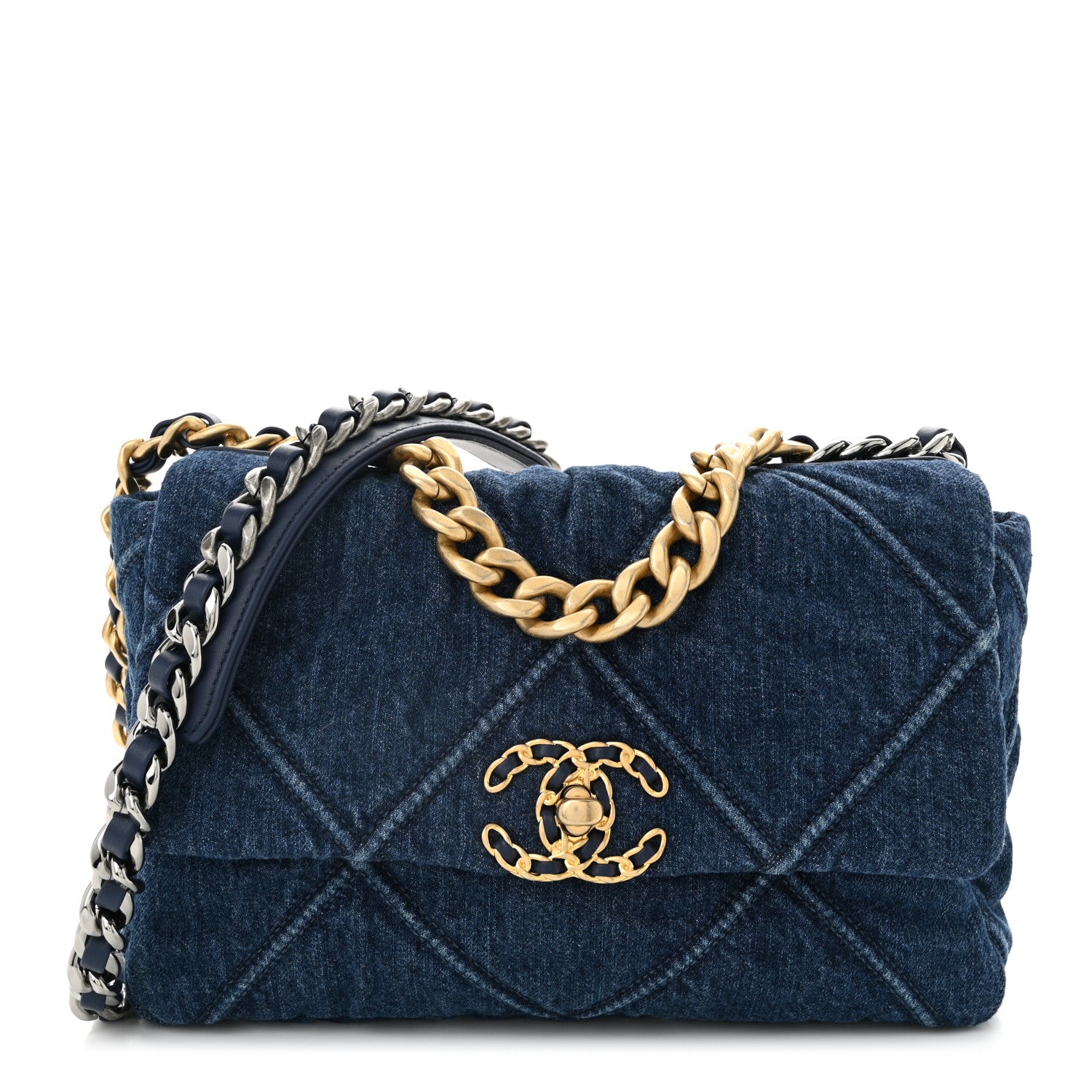 Chanel Denim Quilted Medium Chanel 19 Flap Blue 1 of 11