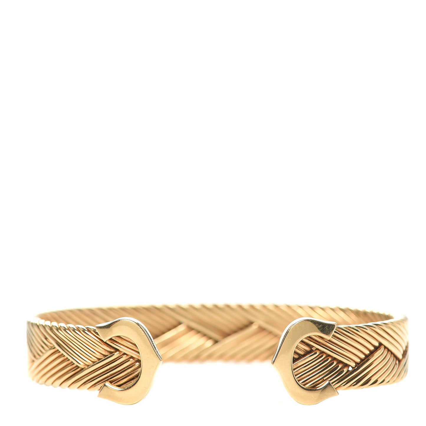 18K Yellow Gold C De Cartier Woven Cuff Bracelet