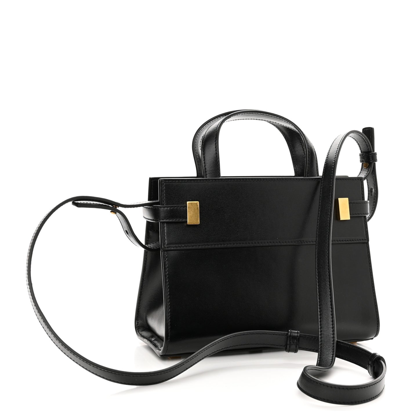 Smooth Calfskin Manhattan Nano Shopper Tote Black