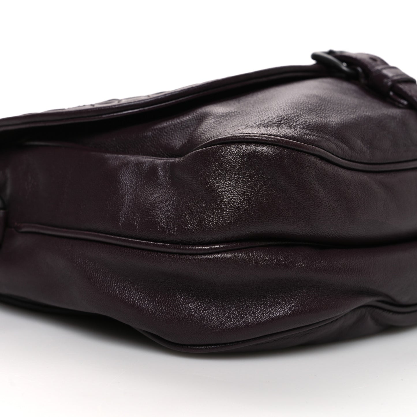 Nappa Intrecciato Double Sided Crossbody Bag Aubergine