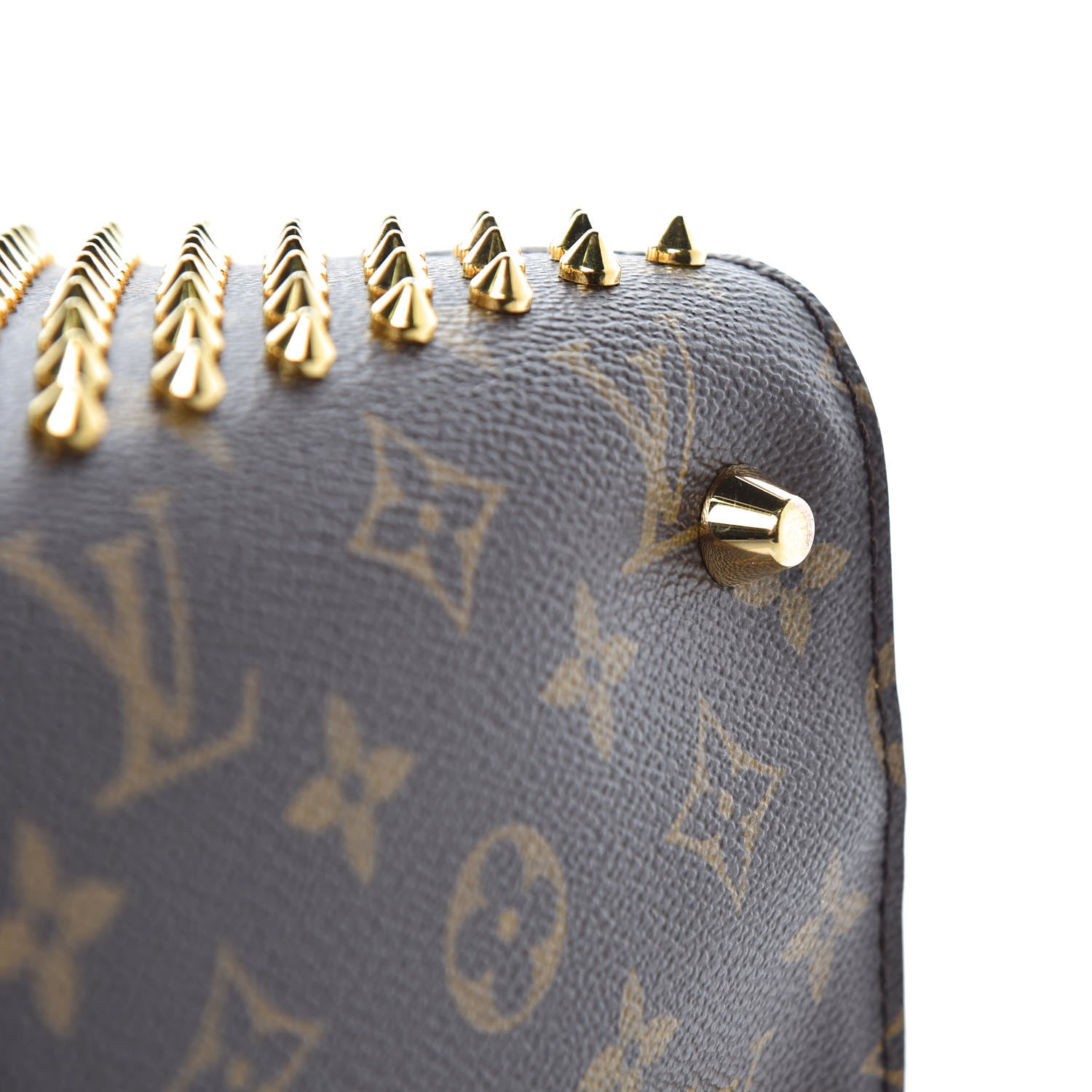 Louis Vuitton Monogram Calf Hair Spikes Iconoclasts Christian Louboutin Tote Red 12 of 14
