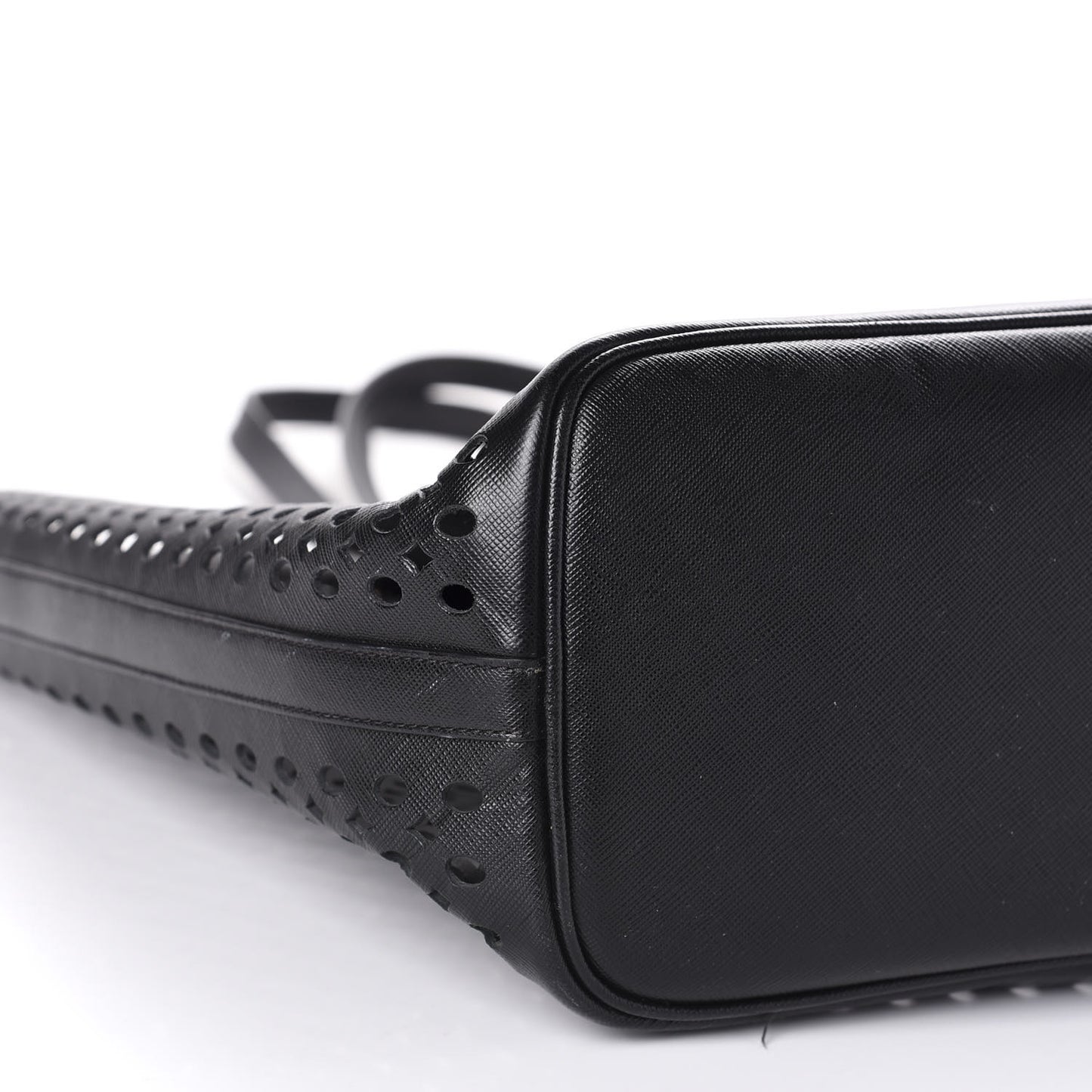 Saffiano Perforated Tote Black