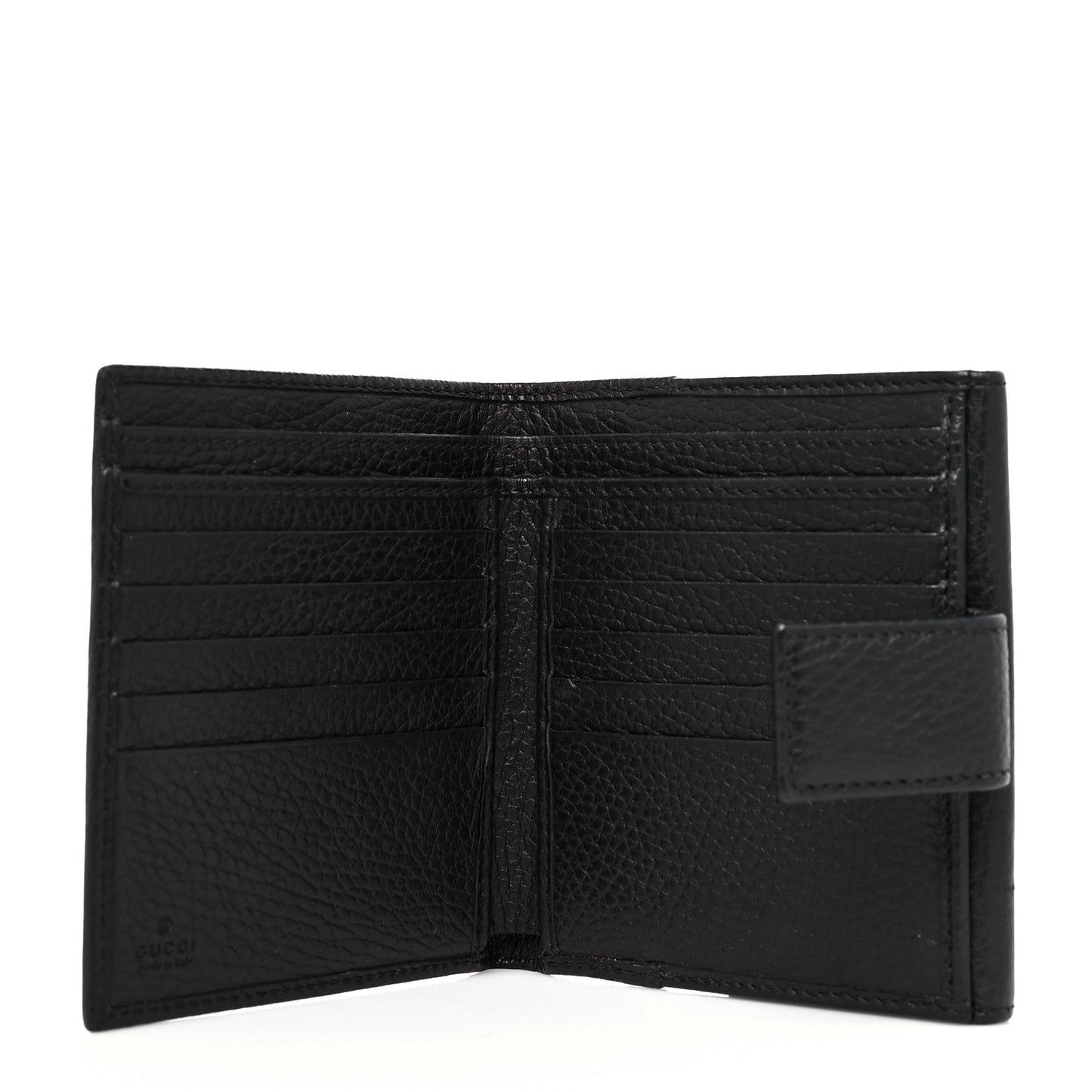 Dollar Calfskin Double G French Flap Wallet Black