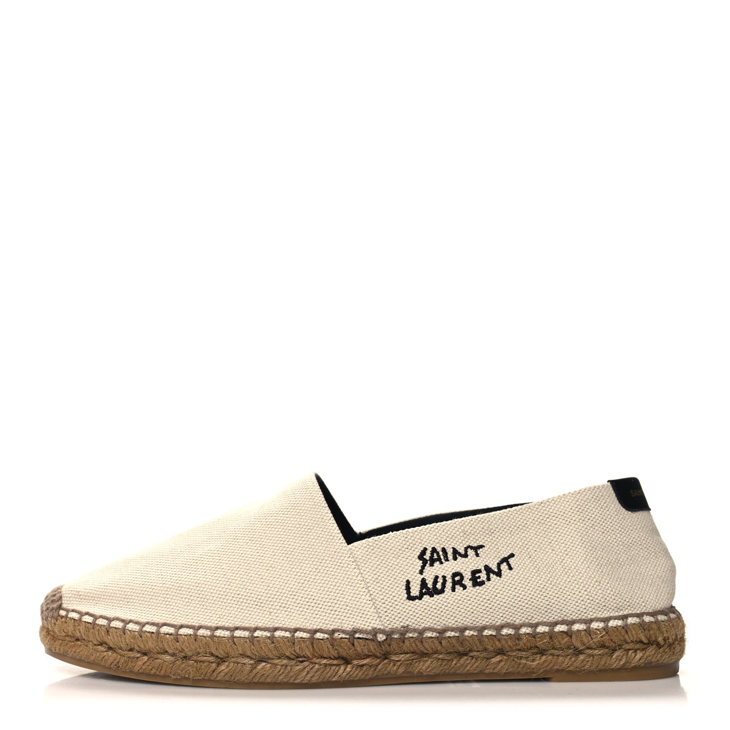 Saint Laurent Canvas Nappa Elba Light Logo Embroidered Espadrilles 41 Ecru 1 of 7
