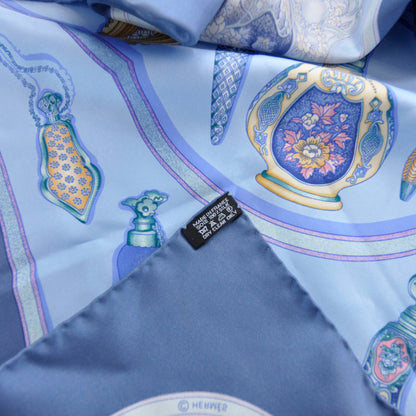 Hermes Silk Qu Importe Le Flacon Scarf 90 Bleu 6 of 7