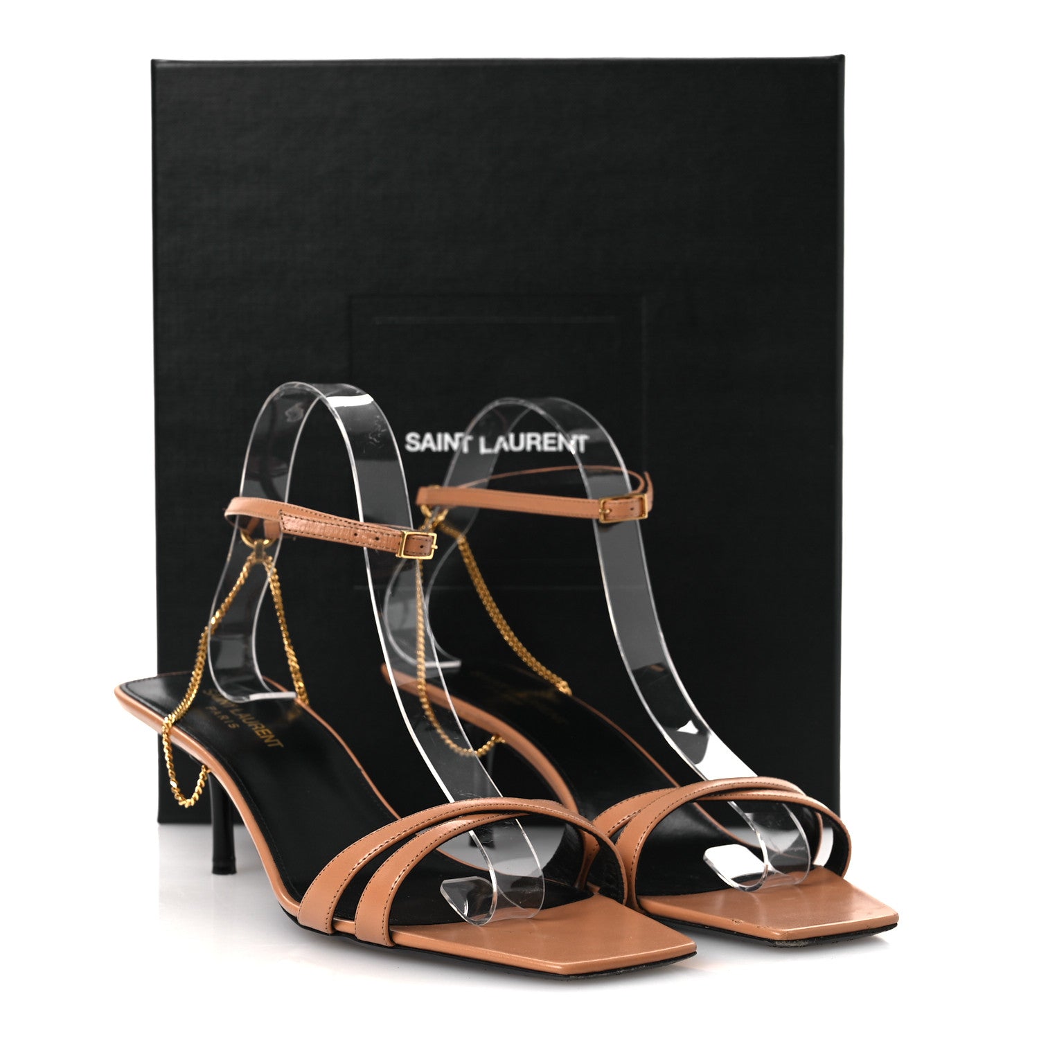 Saint Laurent Calfskin Ankle Strap Melody Sandals 41 Bisque 15 of 15